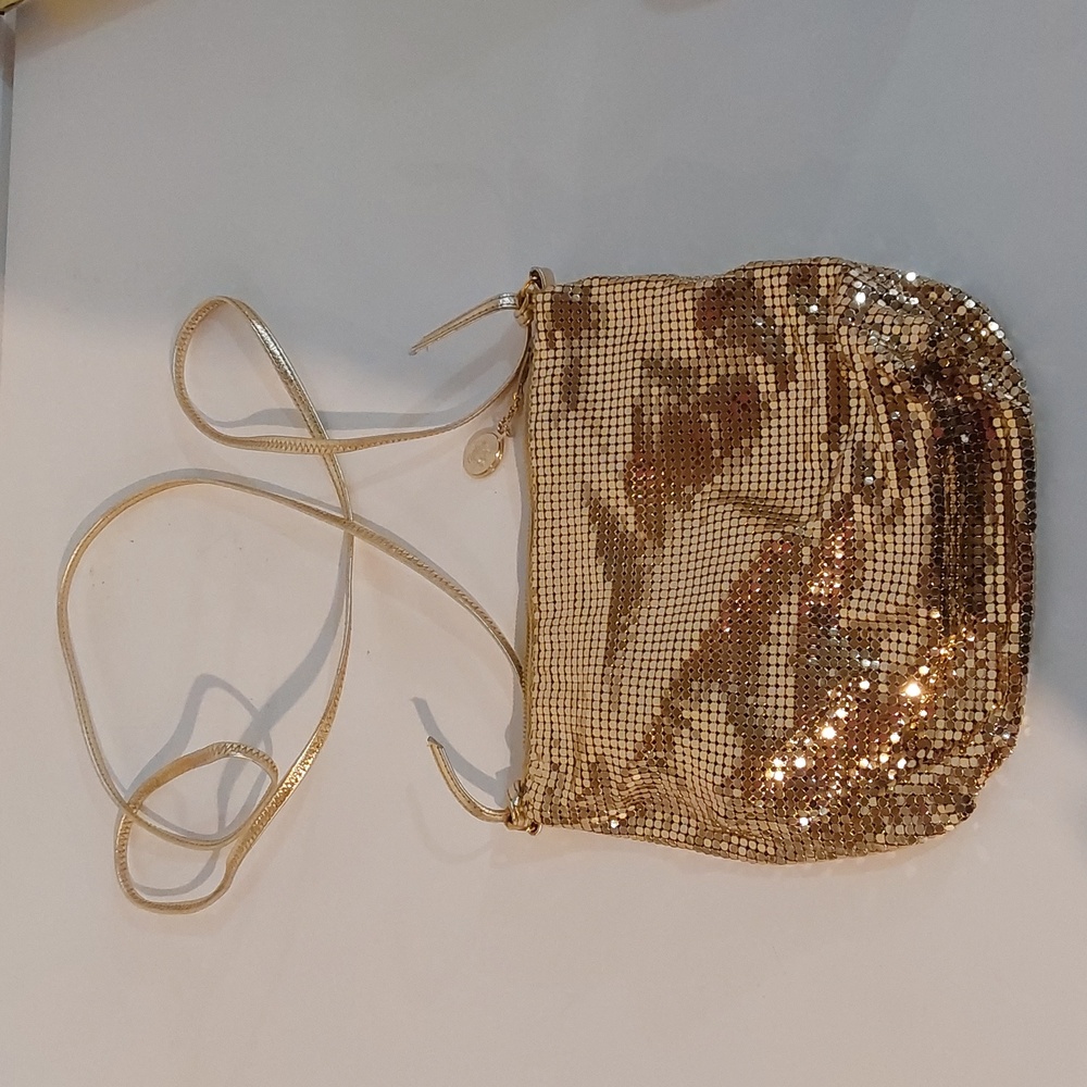 Whiting & Davis Vintage Gold Metal Mesh Sequin Women's Evening Bag Mint!